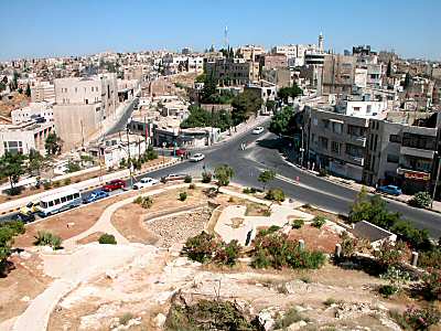 Extr�mit� nord de la Citadelle d'Amman, vue donnant vers le nord-ouest