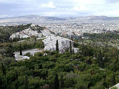 Colline de Mars d Athenes depuis l acropole