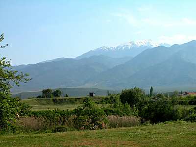 Dion, théâtre Hellénistique avec le Mont Olympes