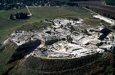 Meguiddo, vue a�rienne nord-orientale