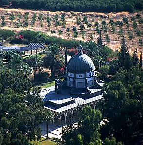 Eglise du Mont des Béatitudes, vue aérienne nord-occidentale