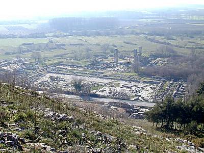 Philippes, excavations vues d'au-dessus