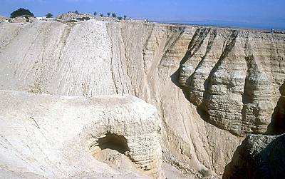 Ruines de Qumran en Arrière-plan, regardant vers l'est