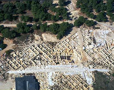 Carr�s Excavations de Sepphoris, vue a�rienne